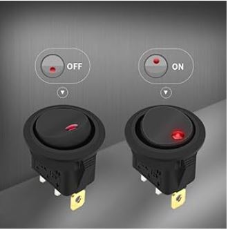 Round Rocker Switch 12V 20A LED Toggle Switch