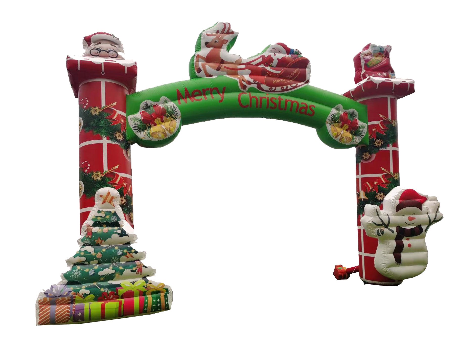 Santa Sleigh, Snowman & Tree Arch