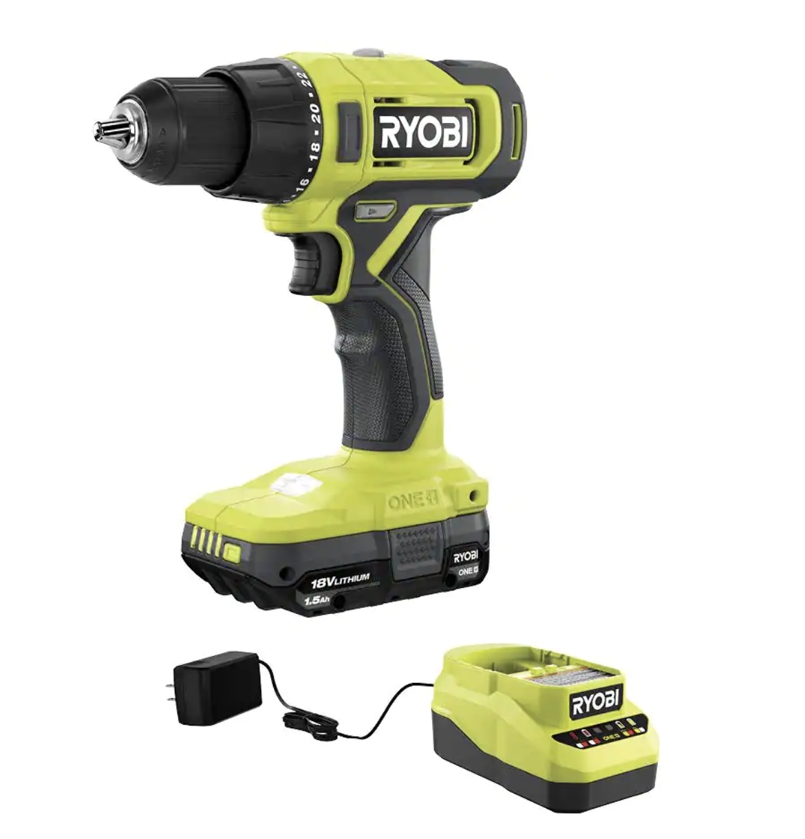 ONE+ 18V Cordless 
1/2 in. Drill/Driver Kit 
with (1) 1.5 Ah Battery 
& charger (Used)