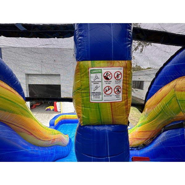 18'H Dual Lane Green Slide Wet n Dry