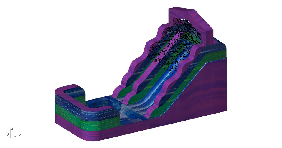 14' Water Slide Single Lane (Purple/Green)