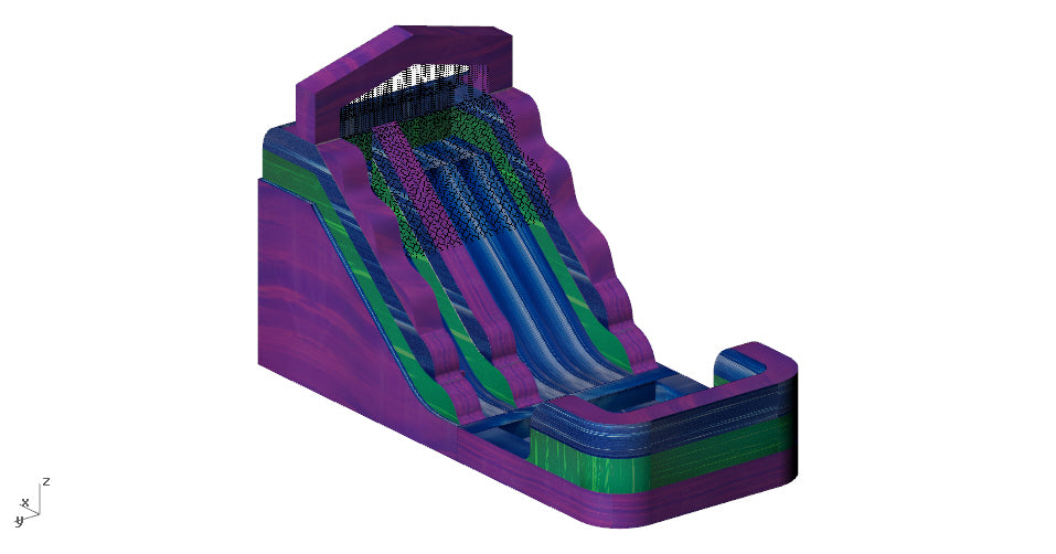 14' Water Slide Single Lane (Purple/Green)