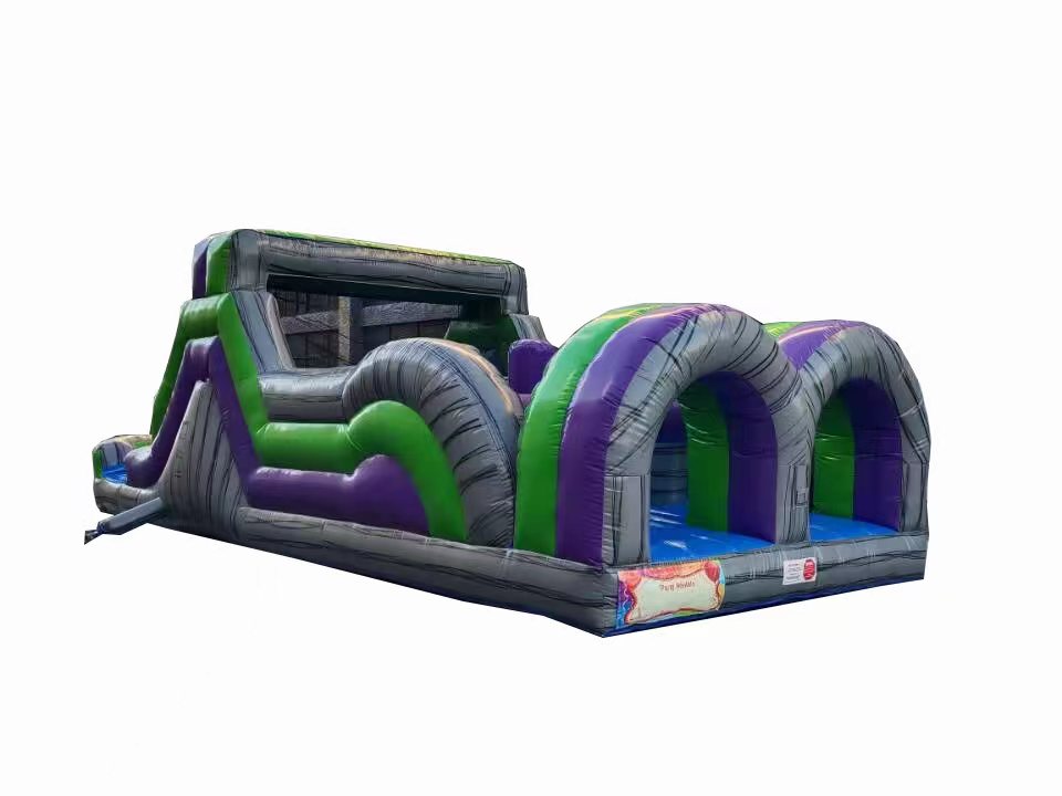 1 Piece Obstacle Course 30' - Wet/Dry Slide
 - Purple/Green/Grey Marble