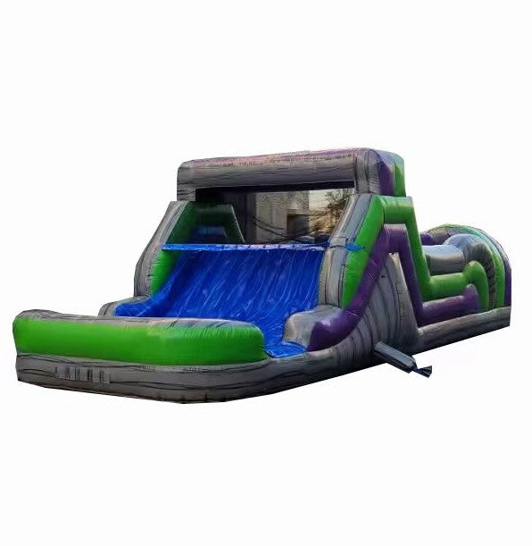 1 Piece Obstacle Course 30' - Wet/Dry Slide
 - Purple/Green/Grey Marble