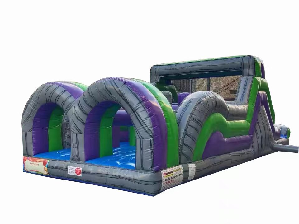 1 Piece Obstacle Course 30' - Wet/Dry Slide
 - Purple/Green/Grey Marble