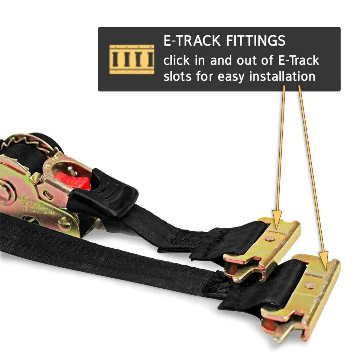 1 inch x 6 ft E track Retractable Ratchet Straps