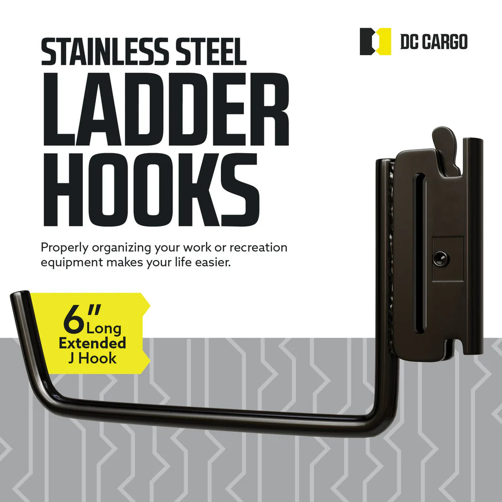 E track Ladder Hook - Extended J-Hook