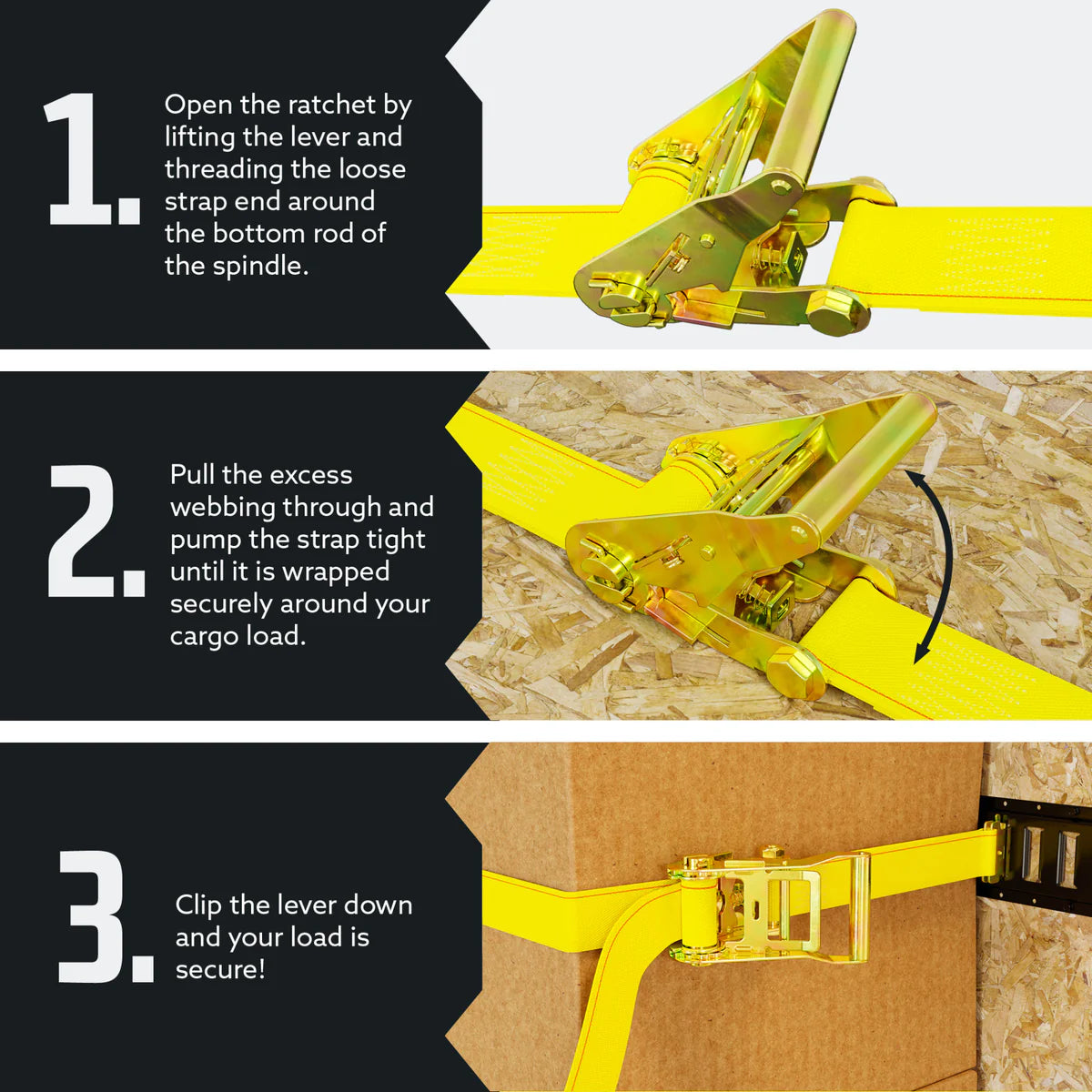 2" E track Ratchet Strap Tie-Down