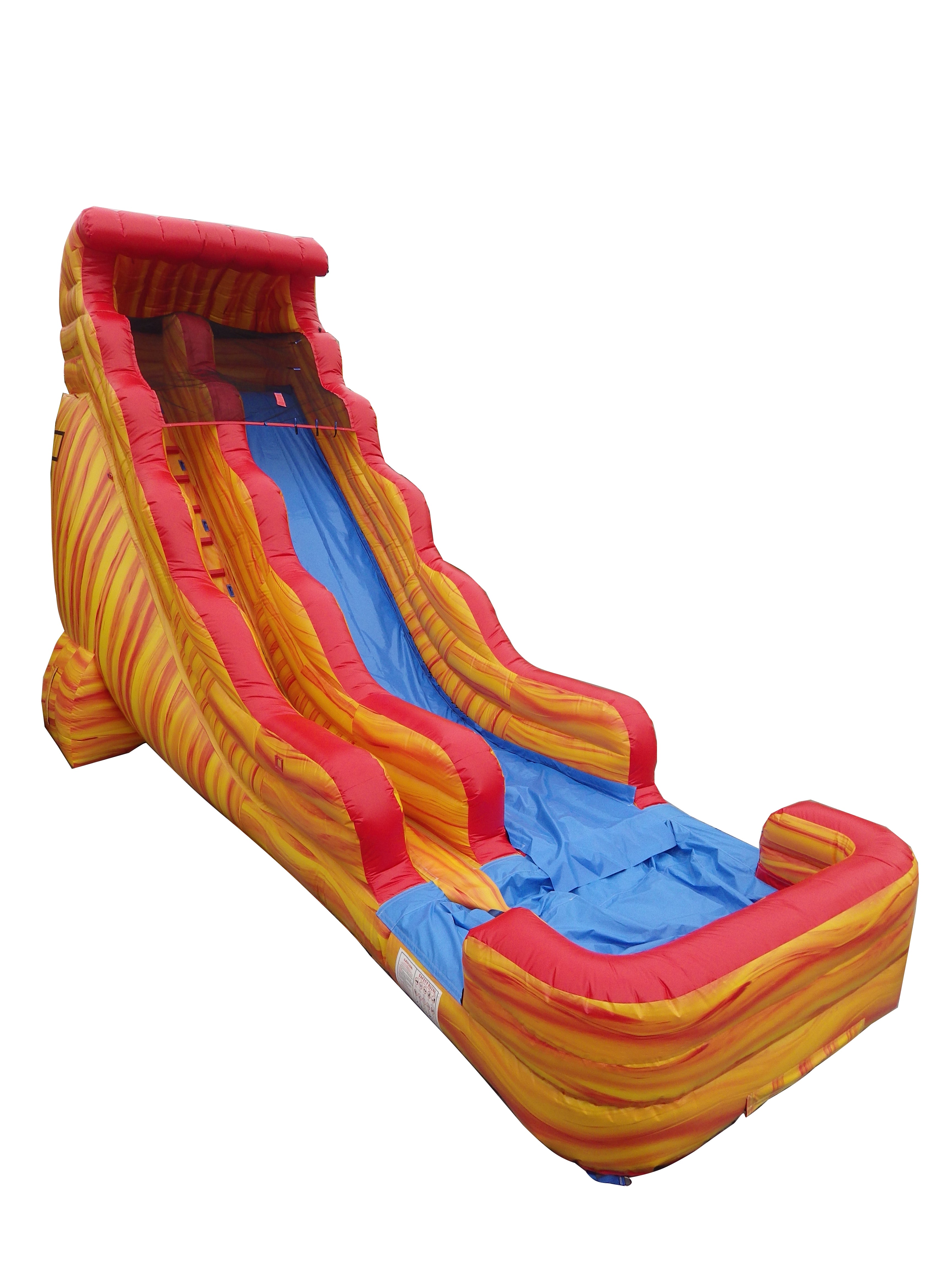 22' Fire Orange Marble Wet/Dry Slide with Wings Removable Pool