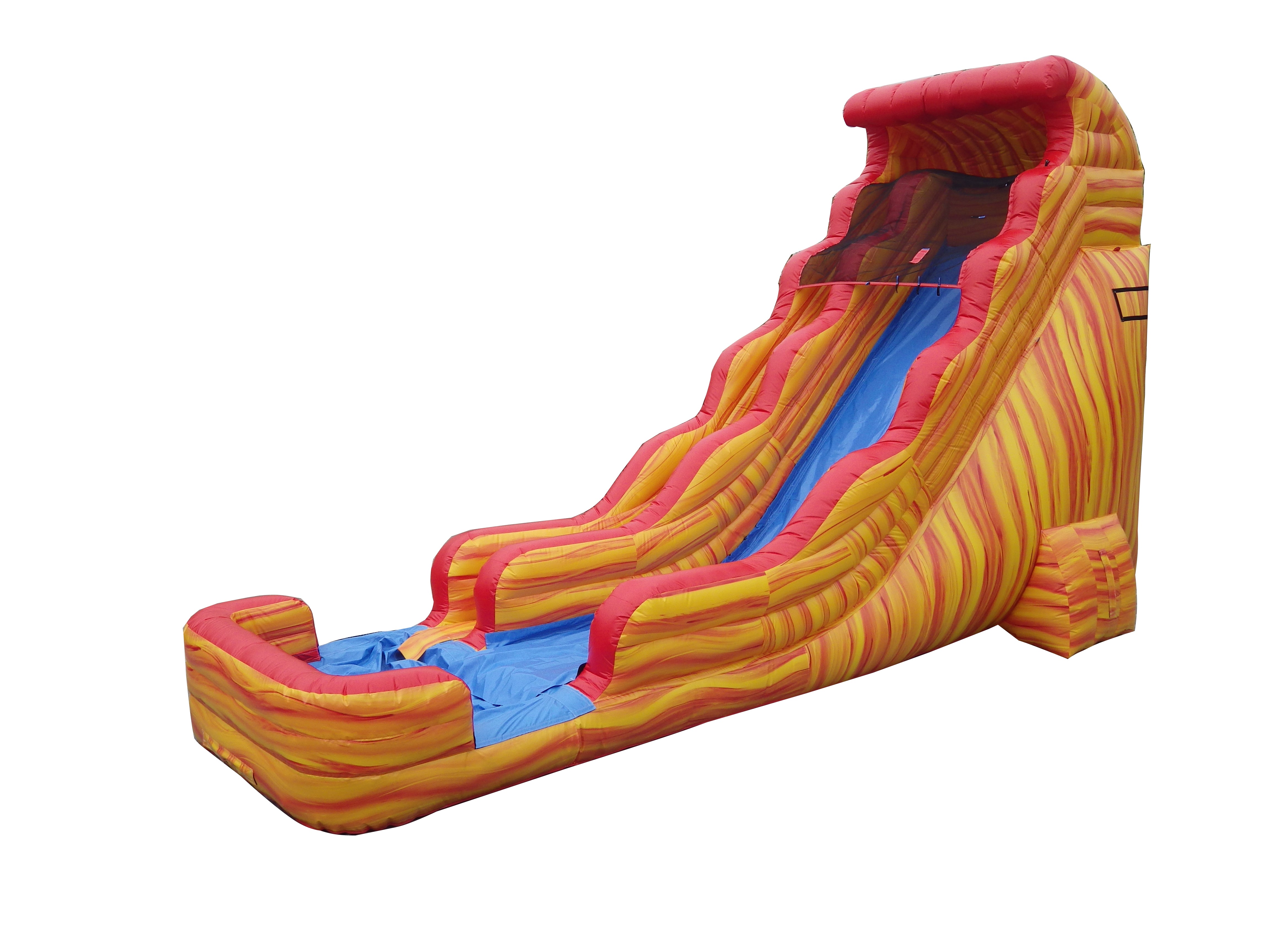 22' Fire Orange Marble Wet/Dry Slide with Wings Removable Pool