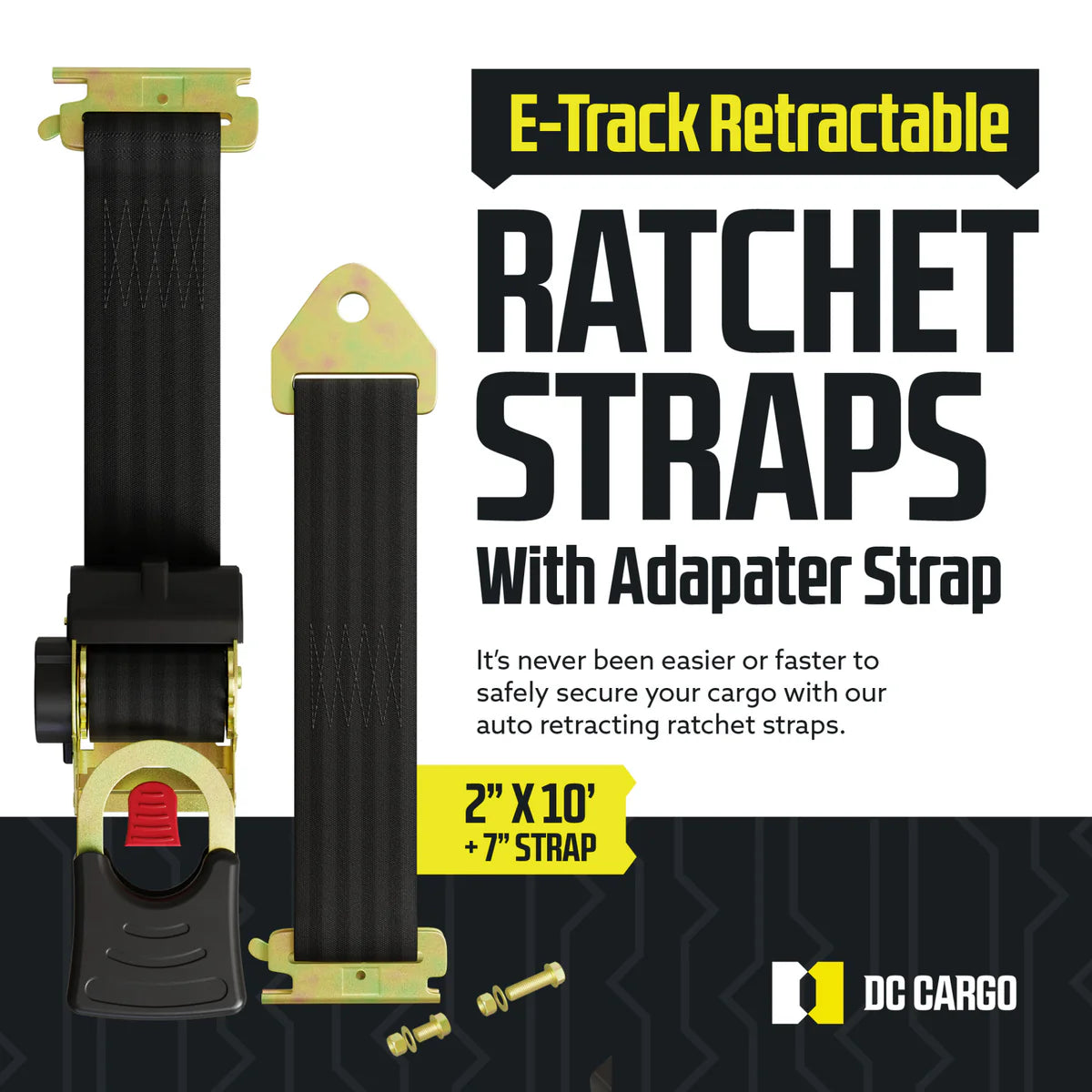 2 inch x 10 ft E track Retractable Ratchet Straps