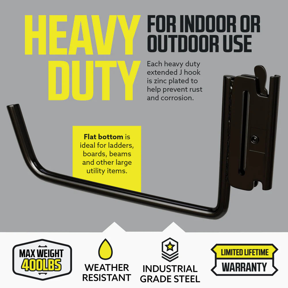 E track Ladder Hook - Extended J-Hook